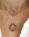 COLLIER SOLAIRE TOURMALINES ROSES