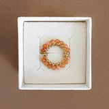 BAGUE SOLAIRE AGATES TANGERINE