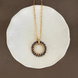 COLLIER SOLAIRE HÉMATITES CHOCOLAT