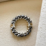BAGUE SOLAIRE HÉMATITES ARGENT (SUR MESURE)