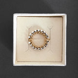 BAGUE SOLAIRE GOLD & SILVER FACETTES