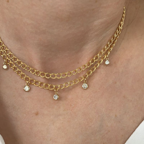 COLLIER SOLAIRE ETINCELLE HEMATITES DOREES